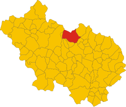Map of comune of Sora (province of Frosinone, region Lazio, Italy)